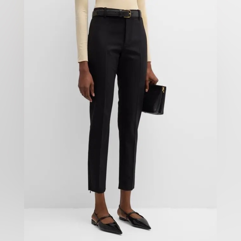Nili Lotan Black Skinny Wool Pants